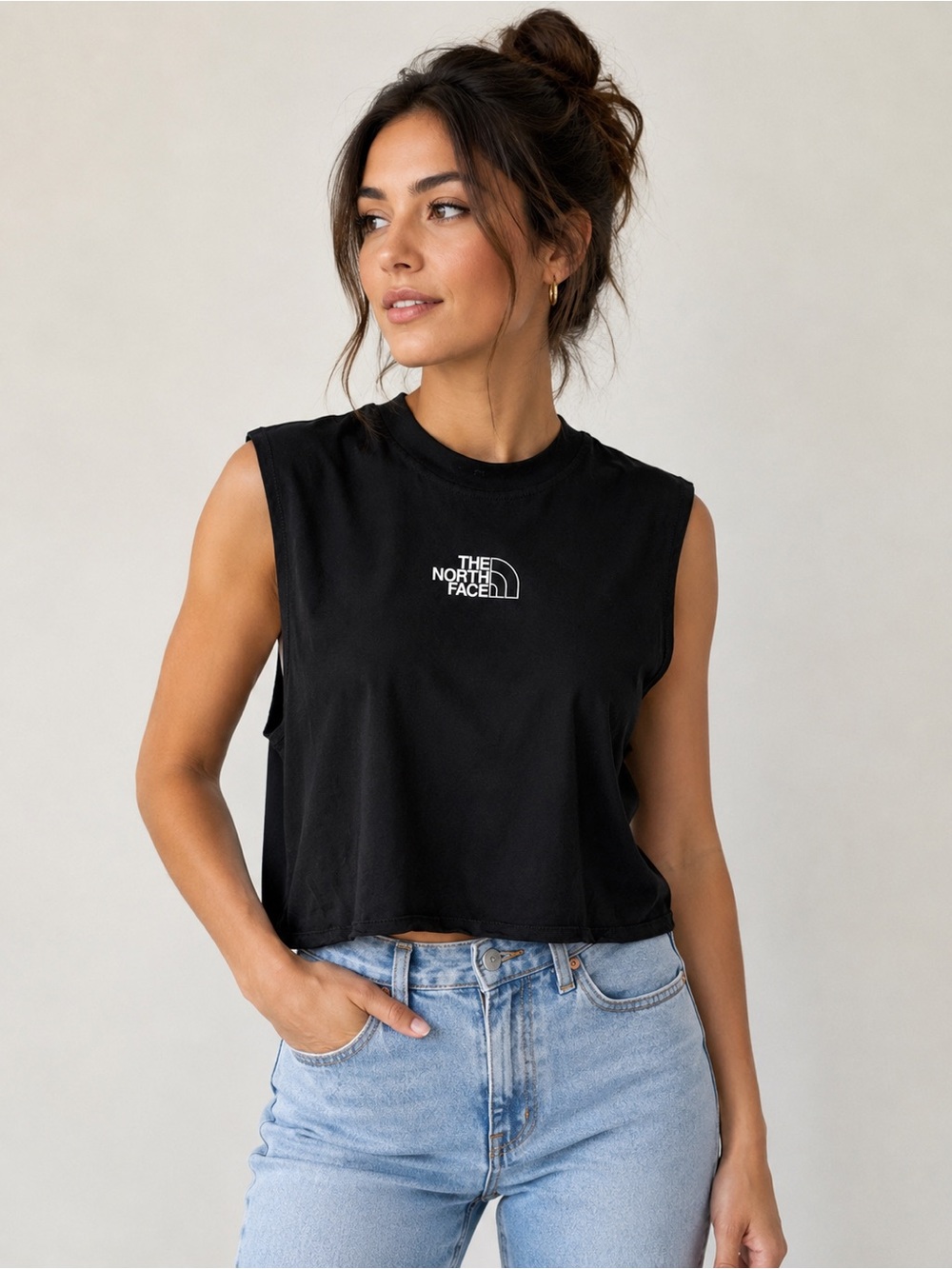 The North Face Black Logo Cropped Tank